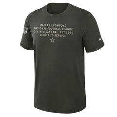 Nike Dallas Cowboys 2025 Salute to Service Sideline Slub Dri-FIT T-Shirt Forest Green