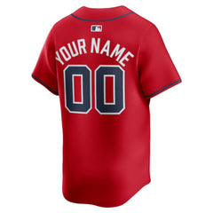 Atlanta Braves Nike Alternate Limited Custom Jersey - Red - Nike Sale