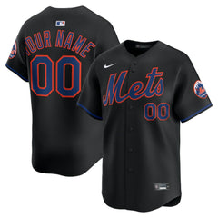 New York Mets Nike Alternate Limited Custom Jersey - Black - Nike Sale