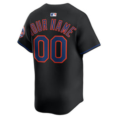 New York Mets Nike Alternate Limited Custom Jersey - Black - Nike Sale