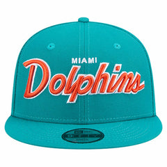 Miami Dolphins New Era Youth Main Script 9FIFTY Snapback Hat Aqua