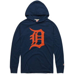 Detroit Tigers Homage Lightweight Raglan Tri-Blend Pullover Hoodie - Navy - MLB on Sale