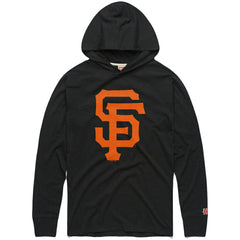 San Francisco Giants Homage Lightweight Raglan Tri-Blend Pullover Hoodie - Charcoal - MLB Lifestyle