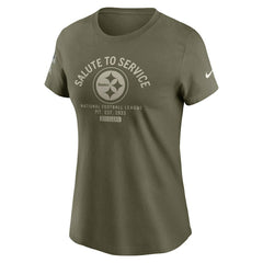 Nike Pittsburgh Steelers Women's 2025 Salute to Service Sideline T-Shirt Olive