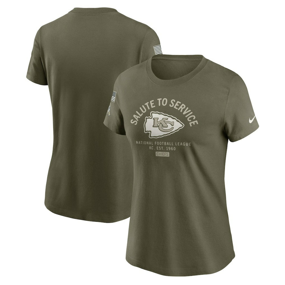 Nike Kansas City Chiefs Women's 2025 Salute to Service Sideline T-Shirt Olive