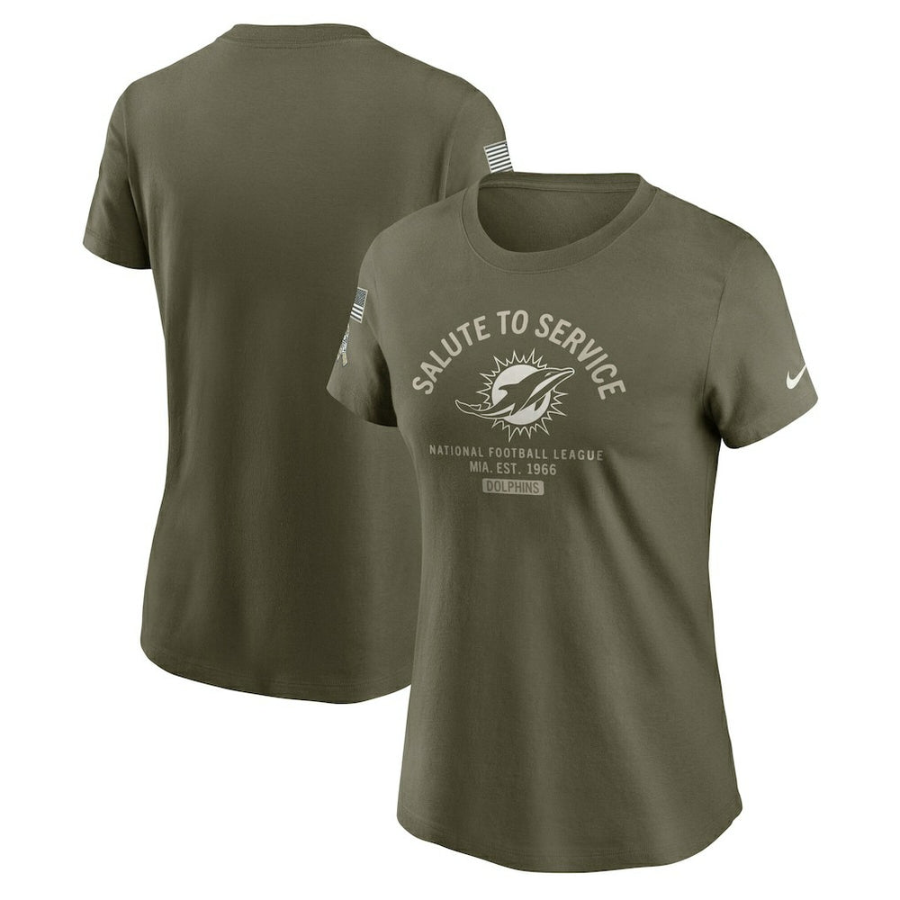 Nike Miami Dolphins Women's 2025 Salute to Service Sideline T-Shirt Olive