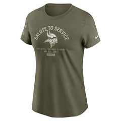 Nike Minnesota Vikings Women's 2025 Salute to Service Sideline T-Shirt Olive