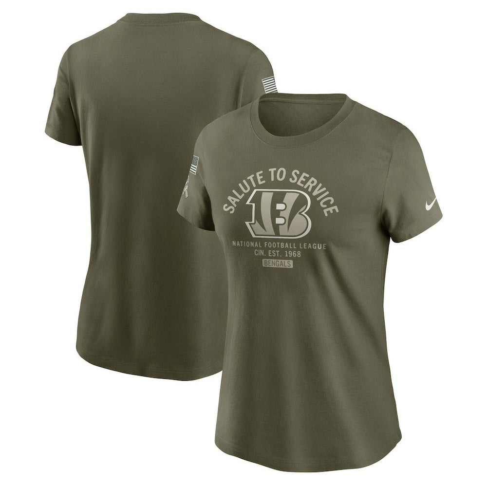 Nike Cincinnati Bengals Women's 2025 Salute to Service Sideline T-Shirt Olive