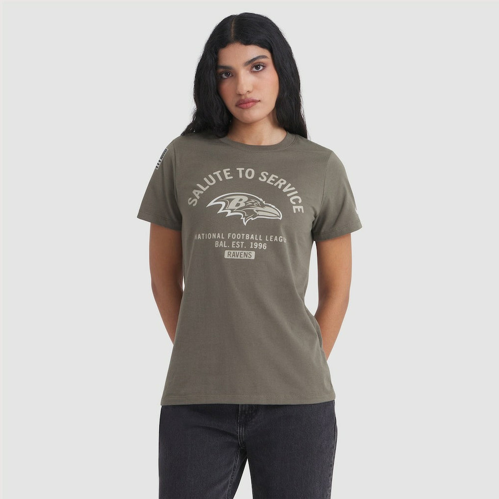Nike Baltimore Ravens Women's 2025 Salute to Service Sideline T-Shirt Olive