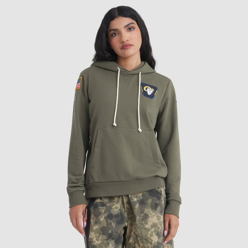 Nike Los Angeles Rams Women's 2025 Salute to Service Sideline Standard Issue Dri-FIT Hoodie Olive