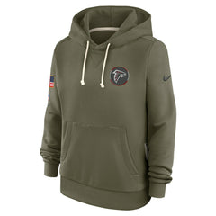 Nike Atlanta Falcons Women's 2025 Salute to Service Sideline Standard Issue Dri-FIT Hoodie Olive