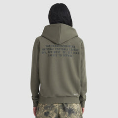 Nike San Francisco 49ers Women's 2025 Salute to Service Sideline Standard Issue Dri-FIT Hoodie Olive