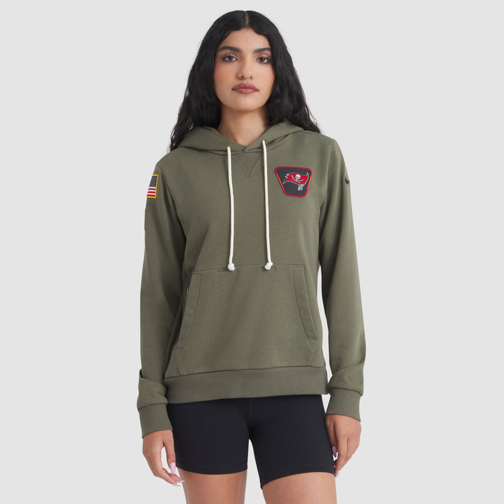 Nike Tampa Bay Buccaneers Women's 2025 Salute to Service Sideline Standard Issue Dri-FIT Hoodie Olive