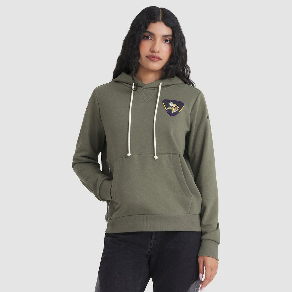 Nike Minnesota Vikings Women's 2025 Salute to Service Sideline Standard Issue Dri-FIT Hoodie Olive