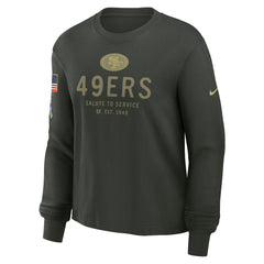 Nike San Francisco 49ers Women's 2025 Salute to Service Sideline Dri-FIT Long Sleeve T-Shirt Dark Green
