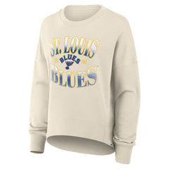 St. Louis Blues Fanatics Women's Oversized Vintage Slice Pullover Sweatshirt - Cream - NHL 202756610