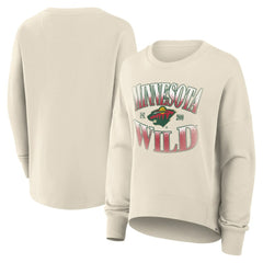 Minnesota Wild Fanatics Women's Oversized Slice Pullover Sweatshirt - Cream - NHL 202756631