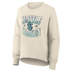 Seattle Kraken Fanatics Women's Oversized Slice Pullover Sweatshirt - Cream - NHL 202756641