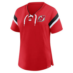 New Jersey Devils Fanatics Women's Offside Athena T-Shirt - Red - NHL 202756712