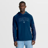 Seattle Kraken Fanatics Penalty Shot Long Sleeve Hoodie T-Shirt - Deep Sea Blue - NHL 202756743