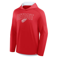 Detroit Red Wings Fanatics Penalty Shot Long Sleeve Hoodie T-Shirt - Red - NHL 202756746