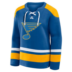 St. Louis Blues Fanatics Women's Icing Long Sleeve Lace Up Sweatshirt - Blue - NHL 202756849