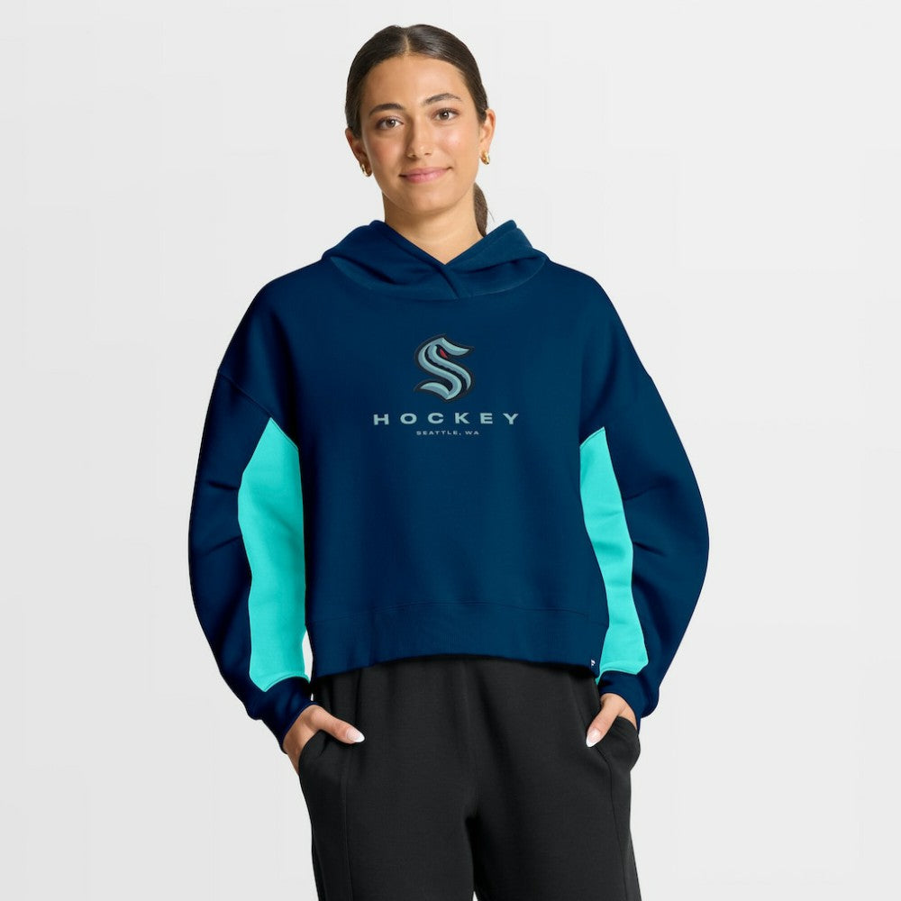 Seattle Kraken Fanatics Women's Back Check Boxy Hoodie - Navy - NHL 202756862