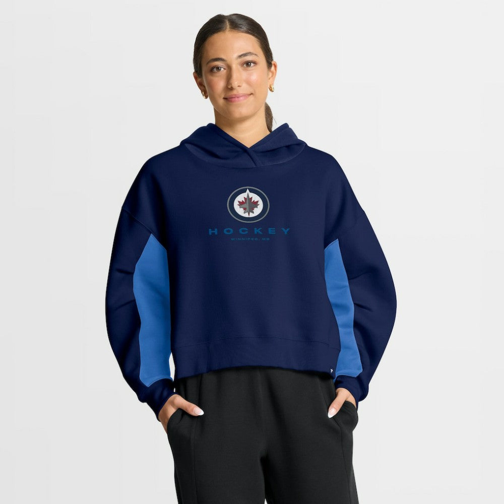 Winnipeg Jets Fanatics Women's Back Check Boxy Hoodie - Navy - NHL 202756877