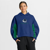 Vancouver Canucks Fanatics Women's Back Check Boxy Hoodie - Blue - NHL 202756884
