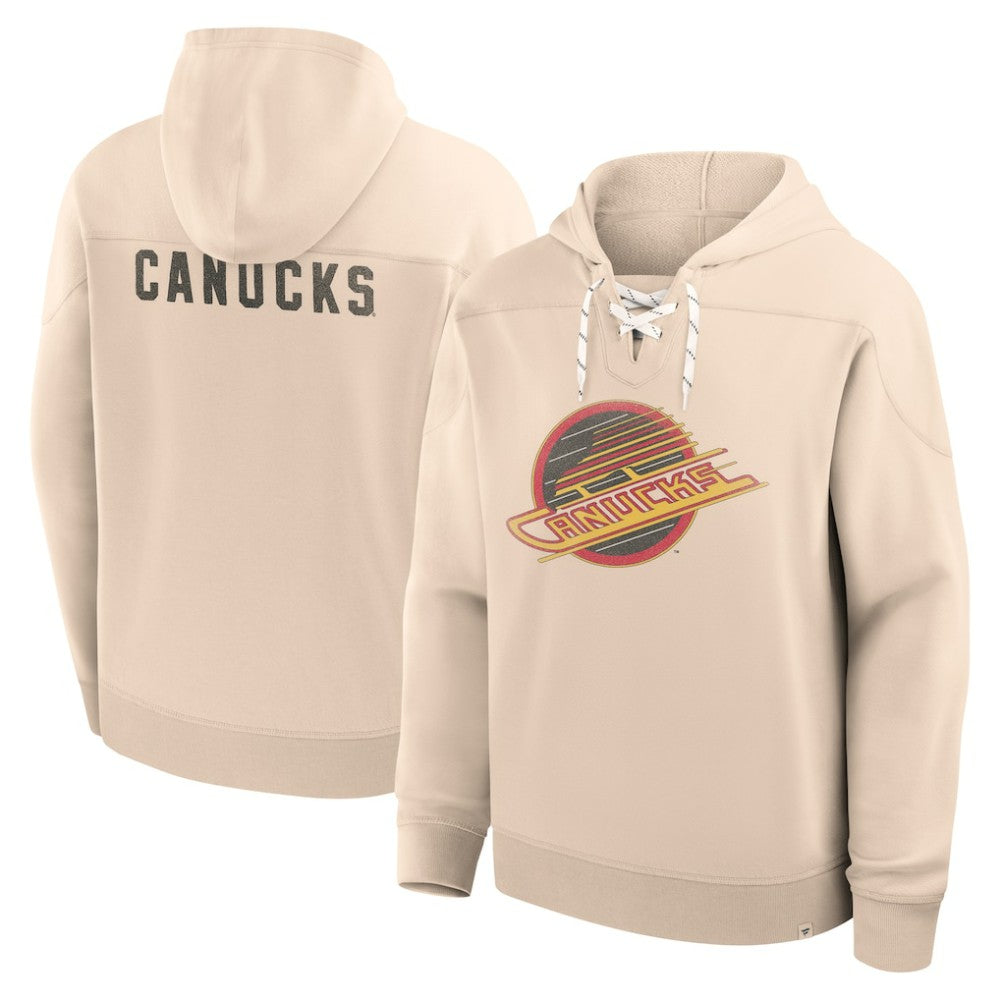 Vancouver Canucks Fanatics Vintage Hoodie - Cream - NHL 202756961