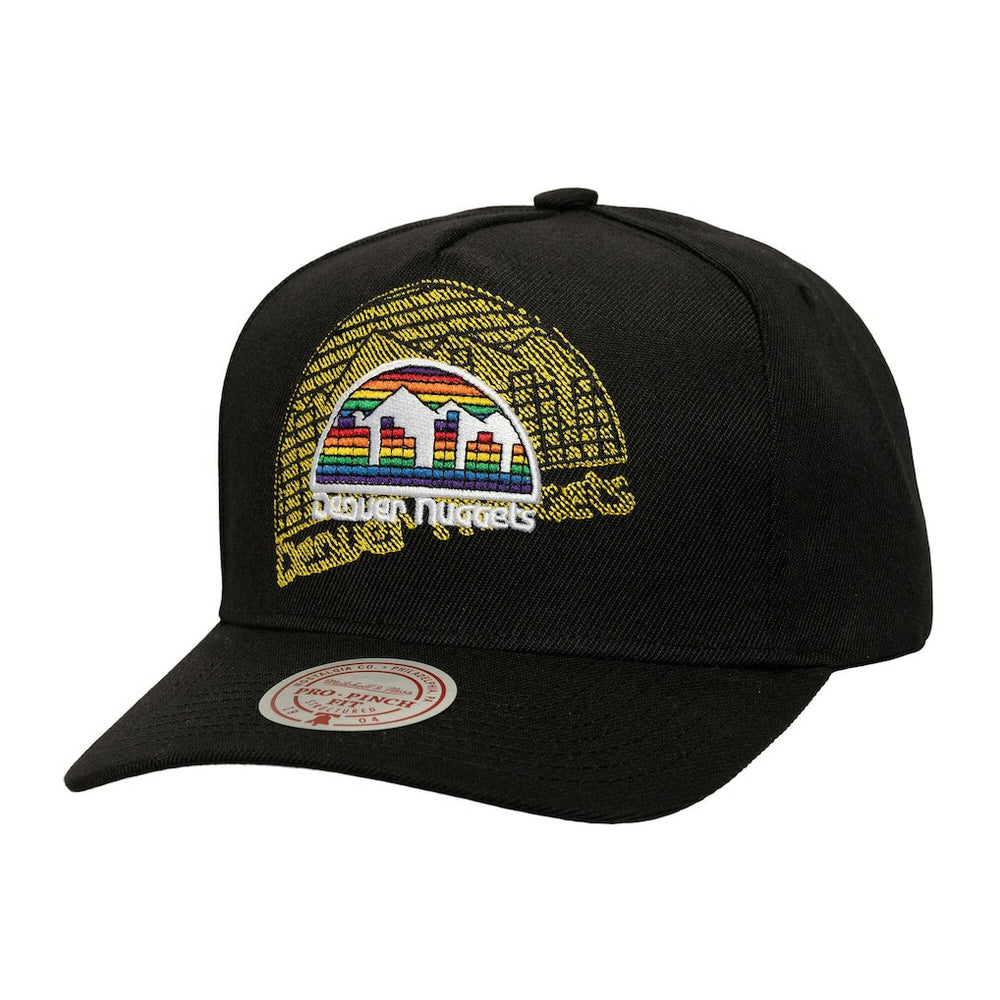 Denver Nuggets Tilted Pro Pinch Adjustable Hat for sale Black | Mitchell & Ness
