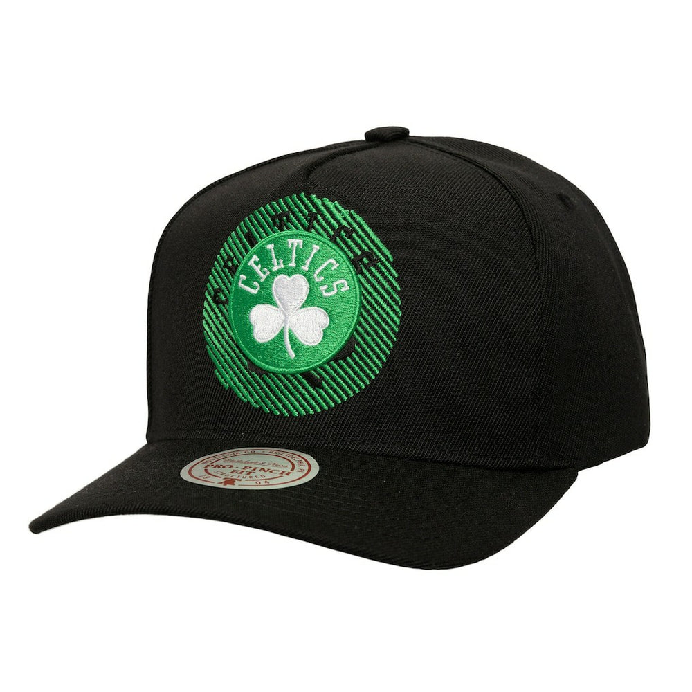 Boston Celtics Tilted Pro Pinch Adjustable Hat Black | Mitchell & Ness US
