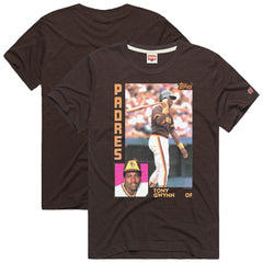 Tony Gwynn San Diego Padres Homage 1984 Topps Baseball Card Player T-Shirt - Brown - MLB Discount