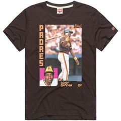 Tony Gwynn San Diego Padres Homage 1984 Topps Baseball Card Player T-Shirt - Brown - MLB Discount