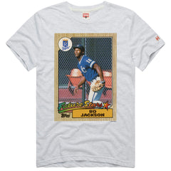 Bo Jackson Kansas City Royals Homage 1987 Topps Baseball Card Player T-Shirt - Ash - MLB Discount