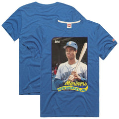 Ken Griffey Jr. Seattle Mariners Homage 1989 Topps Baseball Card Player T-Shirt - Royal - MLB on Sale