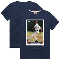 Greg Maddux Atlanta Braves Homage 1993 Topps Baseball Card Player T-Shirt - Navy - MLB Online