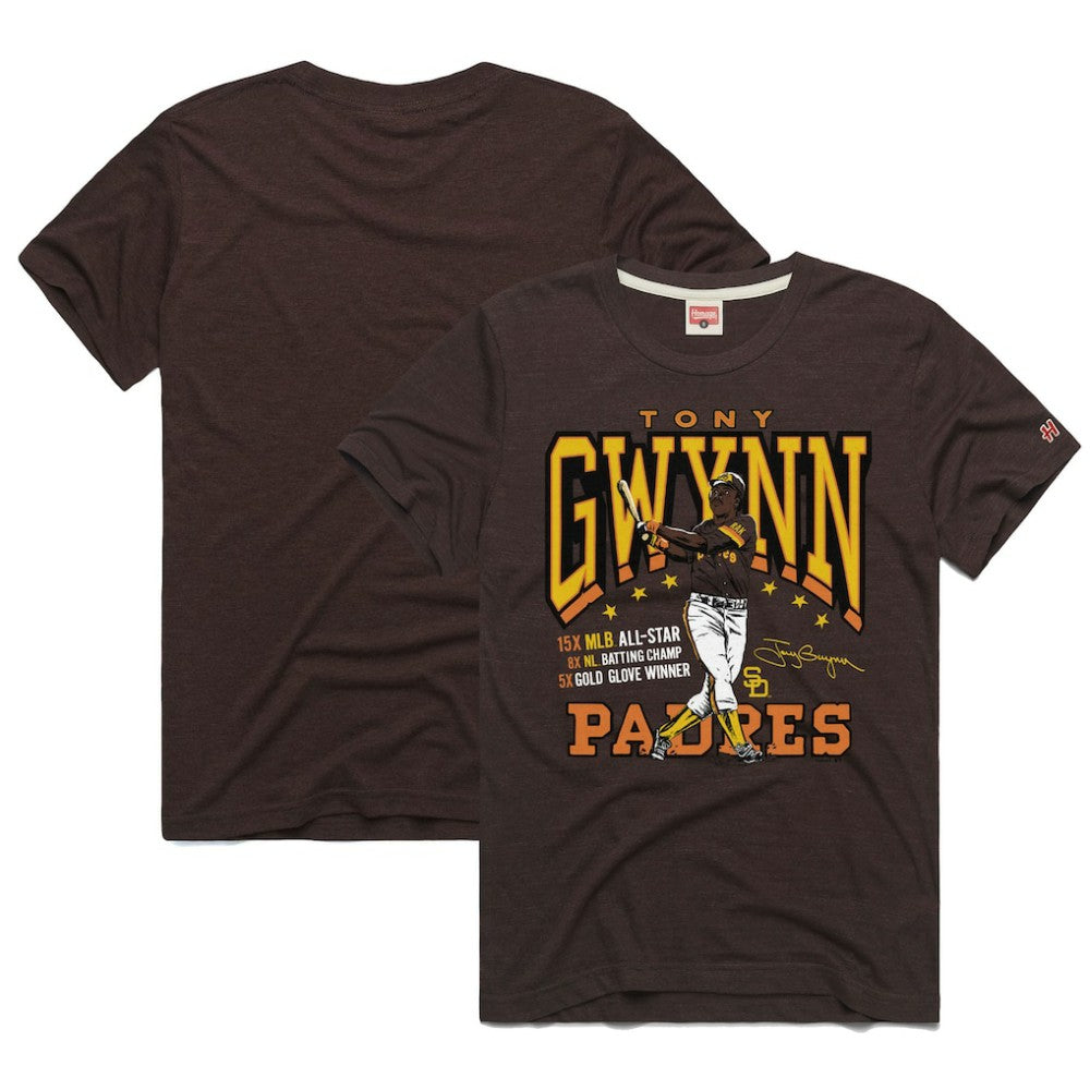 Tony Gwynn San Diego Padres Homage Graphic Player T-Shirt - Brown - MLB Lifestyle