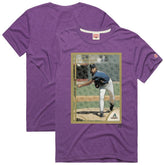 Randy Johnson Arizona Diamondbacks Homage 1999 Topps Baseball Card Player T-Shirt - Purple - MLB Lifestyle