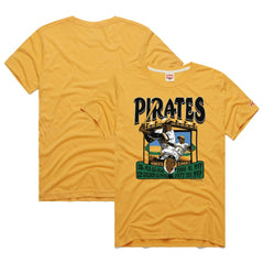 Roberto Clemente Pittsburgh Pirates Homage Graphic Player Tri-Blend T-Shirt - Gold - MLB Lifestyle