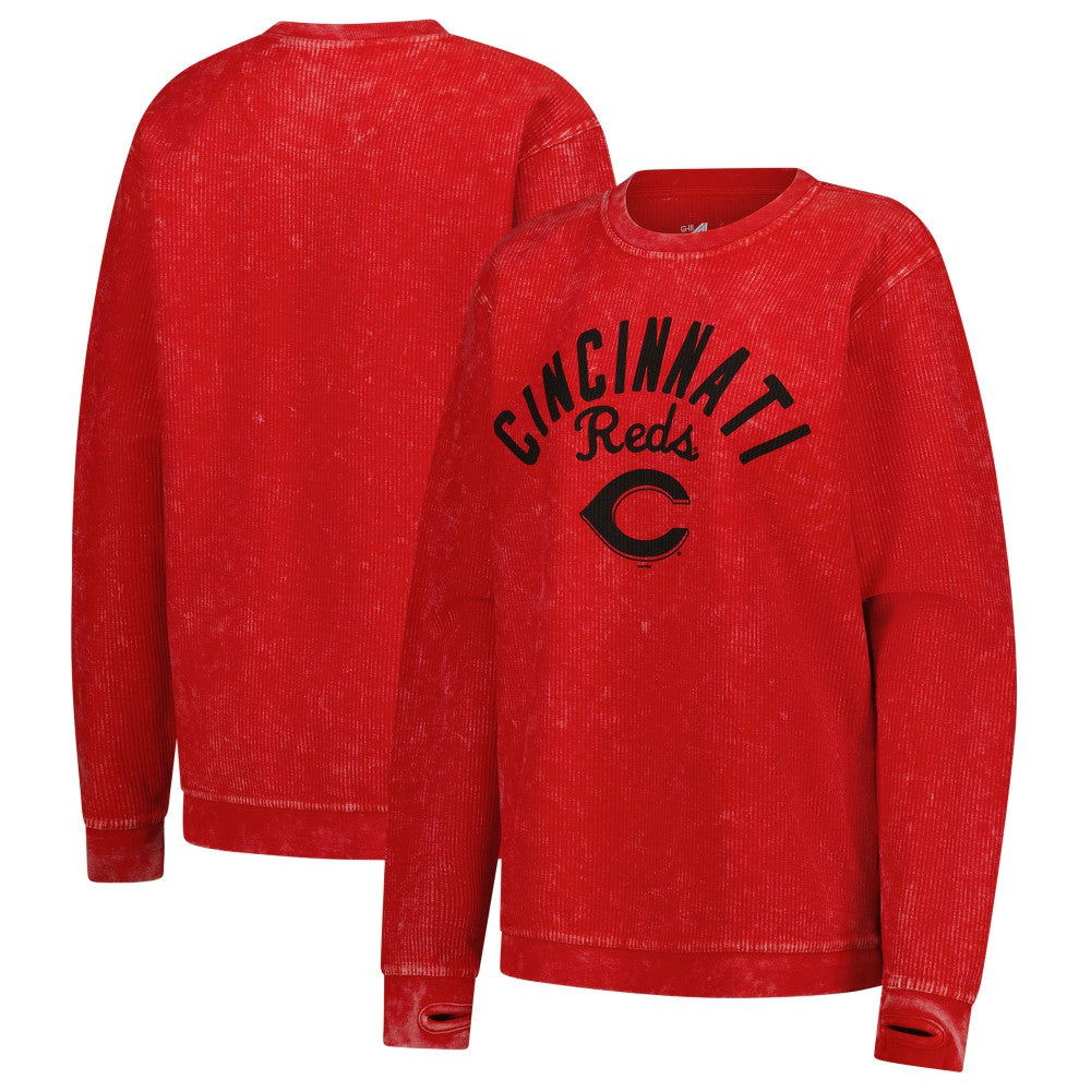Cincinnati Reds G-III 4Her by Carl Banks Women's Comfy Cord Pullover Sweatshirt - Red - MLB Discount