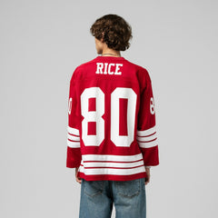 Mitchell & Ness Jerry Rice San Francisco 49ers Maxxed Out Fashion Hockey Jersey Scarlet