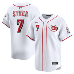 Spencer Steer Cincinnati Reds Nike Home Limited Player Jersey - White - Nike on Sale