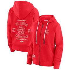 St. Louis Cardinals WEAR by Erin Andrews Women's Vintage Full-Zip Raglan Hoodie - Red - MLB on Sale