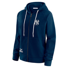 New York Yankees WEAR by Erin Andrews Women's Vintage Full-Zip Raglan Hoodie - Navy - MLB Online
