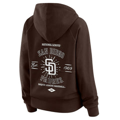 San Diego Padres WEAR by Erin Andrews Women's Vintage Full-Zip Raglan Hoodie - Brown - MLB Discount