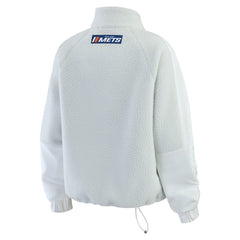 New York Mets WEAR by Erin Andrews Women's Polar Fleece Quarter-Zip Jacket - Gray - MLB Lifestyle