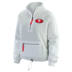 Philadelphia Phillies WEAR by Erin Andrews Women's Polar Fleece Quarter-Zip Jacket - Gray - MLB Discount