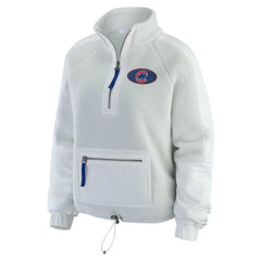 Chicago Cubs WEAR by Erin Andrews Women's Polar Fleece Quarter-Zip Jacket - Gray - MLB Discount