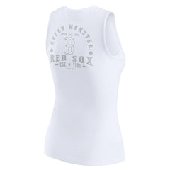 Boston Red Sox WEAR by Erin Andrews Women's Rib-Knit Henley Tank Top - White - MLB Discount